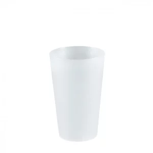 Le gobelet VERRES ÉCO RESPONSABLES 25 CL, en plastique blanc translucide, est centré sur un fond blanc.