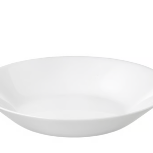 L'ASSIETTE CREUSE BLANCHE 15 cm est un bol blanc simple et rond avec un large bord, présenté sur un fond blanc uni.