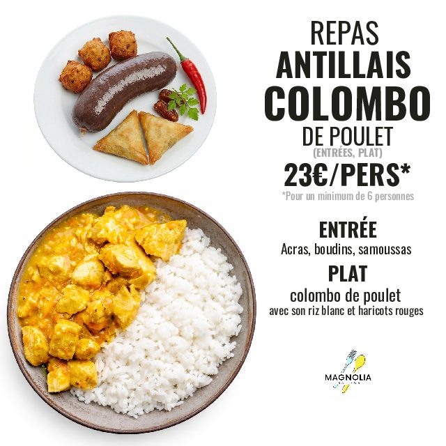 COLOMBO DE POULET (Entrée + plat -Pour minimum 6 personnes)